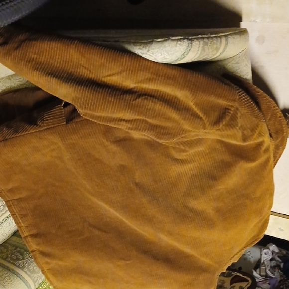 Corduroy Shirt Jacket with Quilted Lining - Tan - Picture 9 of 10